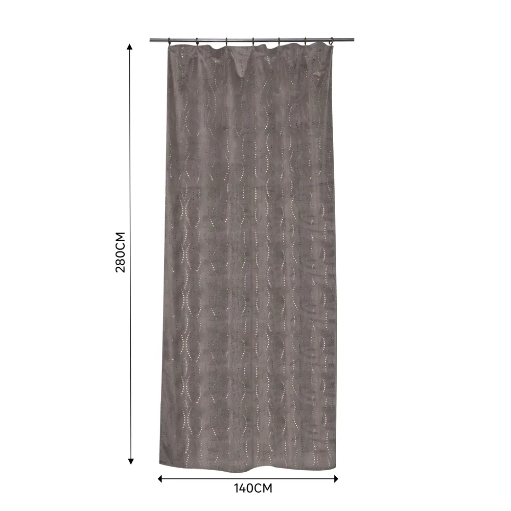 Штора на ленте Inspire Aule 140x280 см цвет серо-коричневый STLM-2102236 - Вид №2