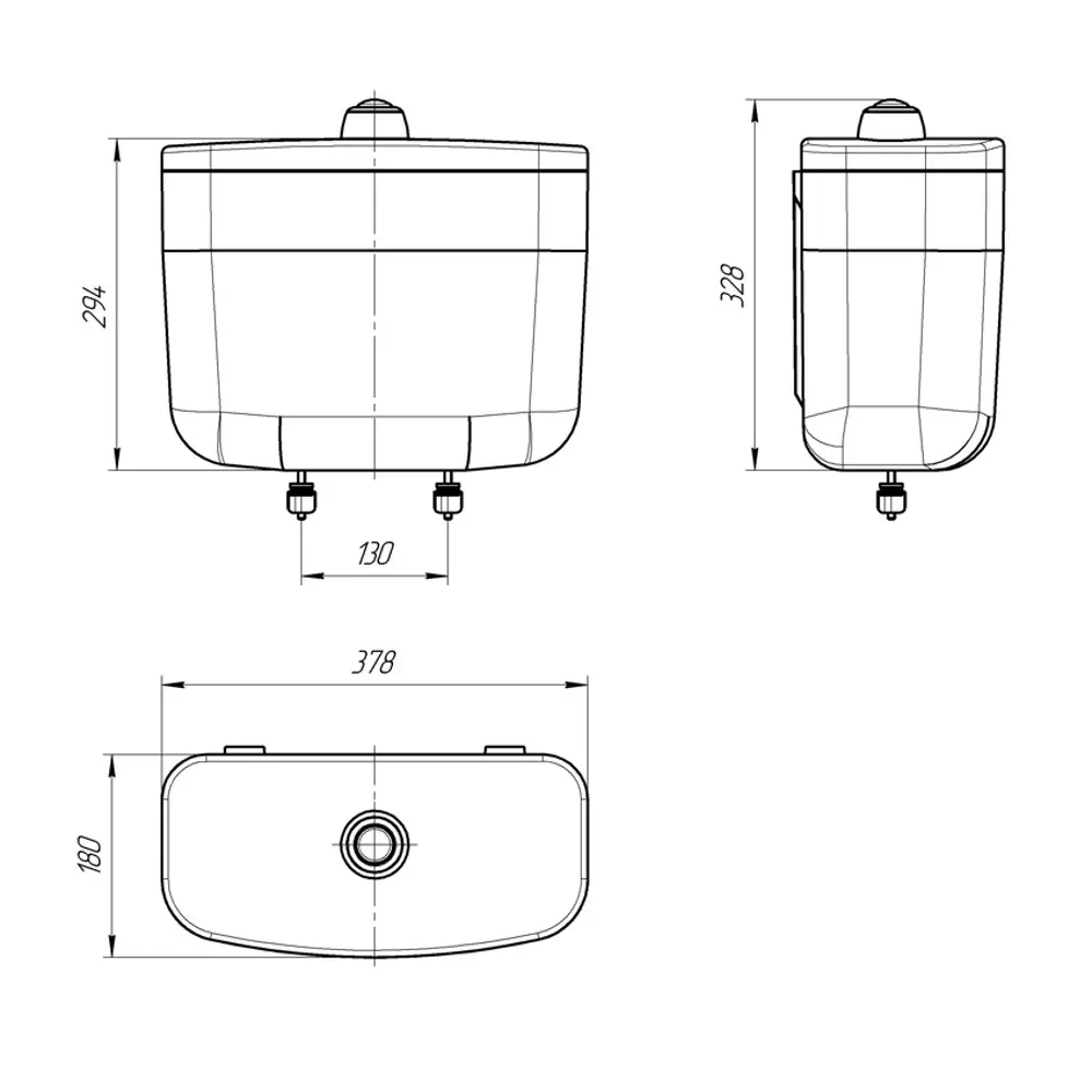 Бачок для унитаза ИНКОЭР с хромированной кнопкой и боковым подводом 88887734 Пластик STLM-0984872 - Вид №1