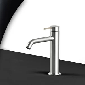 Смеситель для раковины сталь матовая с серой ручкой Toki Radomonte TKI2SCIL18