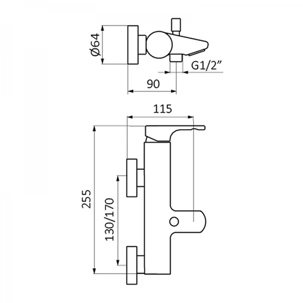 Смеситель для ванны TENDER GRB MIXERS 905900 - Вид №1