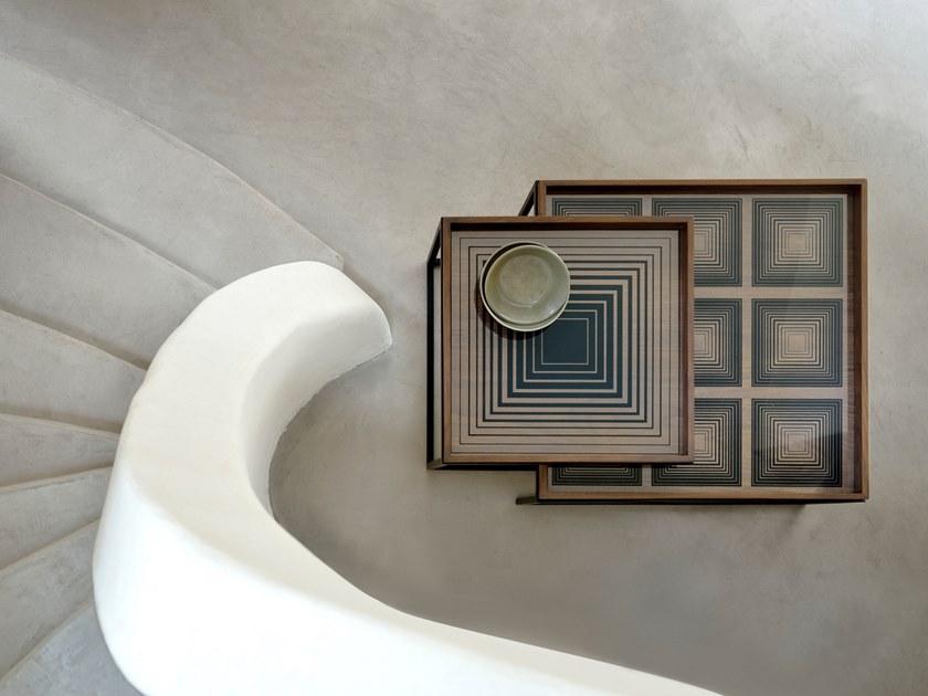 Ethnicraft Квадратный поднос из дерева и стекла Linear flow 20919 - Вид №3