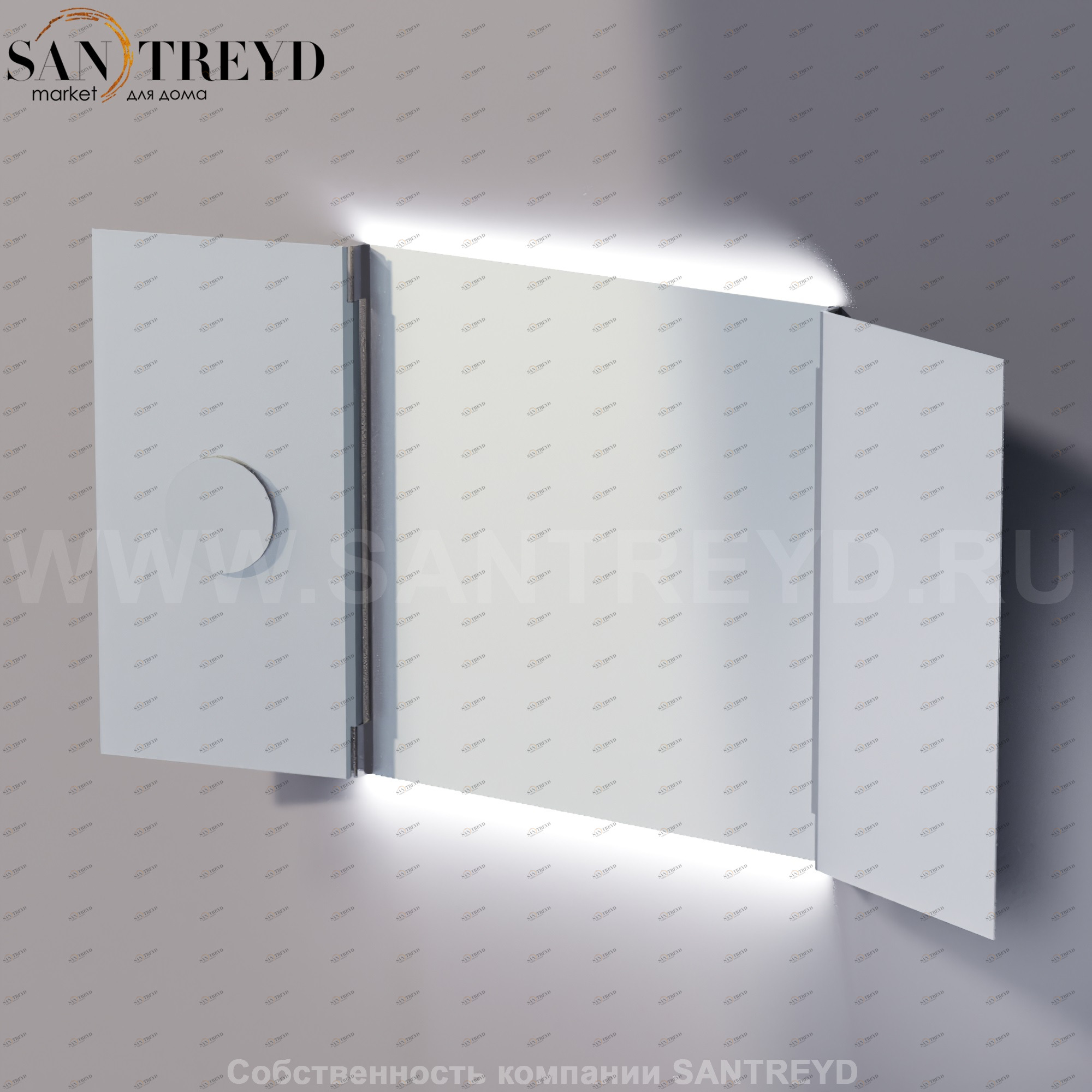 Agape NARCISO Прямоугольное модульное зеркало с LED подсветкой: длина 109 см, высота 80 см ANAR100404LTS