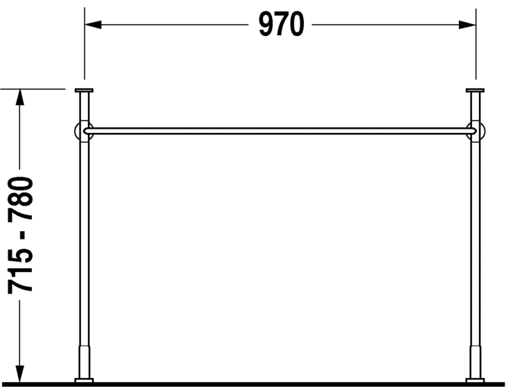 0030721000 Vero Металлическая консоль Хром Duravit - Вид №2