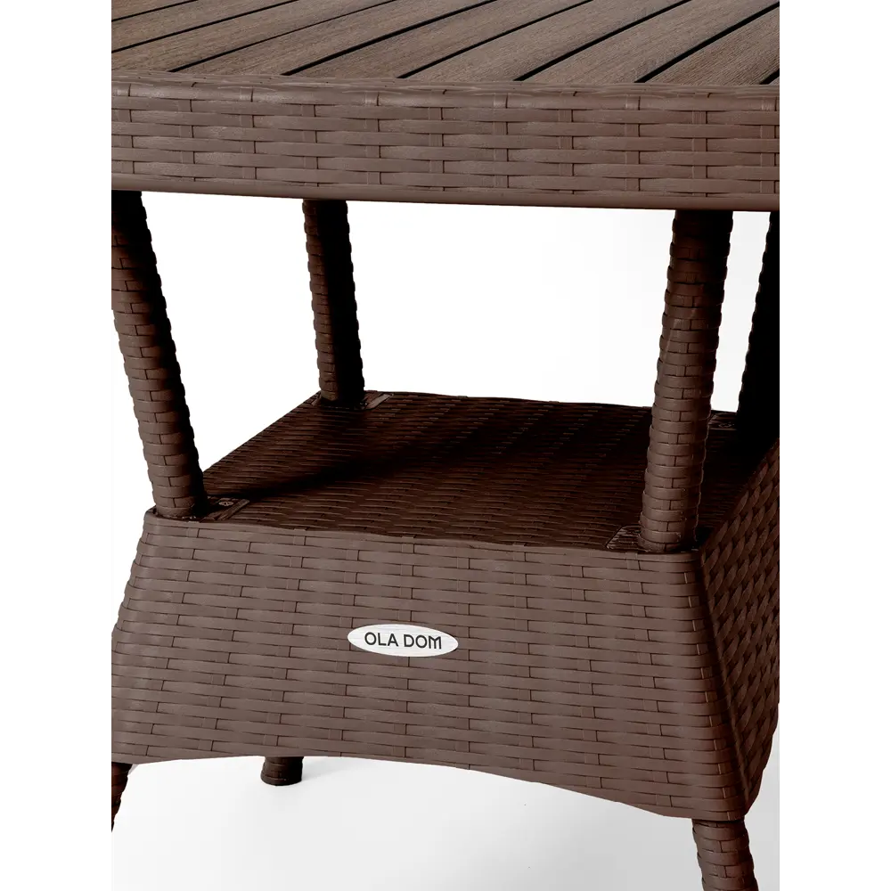 Стол садовый Rattan Ola Dom 75.5x76x74.5 см композитный материал цвет коричневый 87487346 STLM-2014821 Santreyd - Вид №2