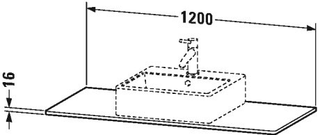 XS060F09191 Консоль XSquare #XS060F 1200 x 550 мм Серо-коричневый декор Duravit - Вид №1