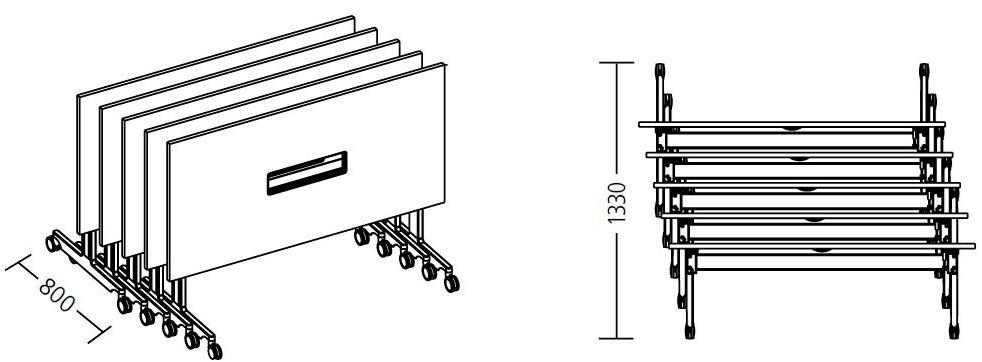 Wiesner-Hager Штабелируемый прямоугольный стол с колесами N_table sun-id-1397359 - Вид №6