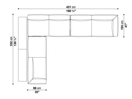 Кожаный угловой диван B&B Italia Michel ARCH-00098797 - Вид №7