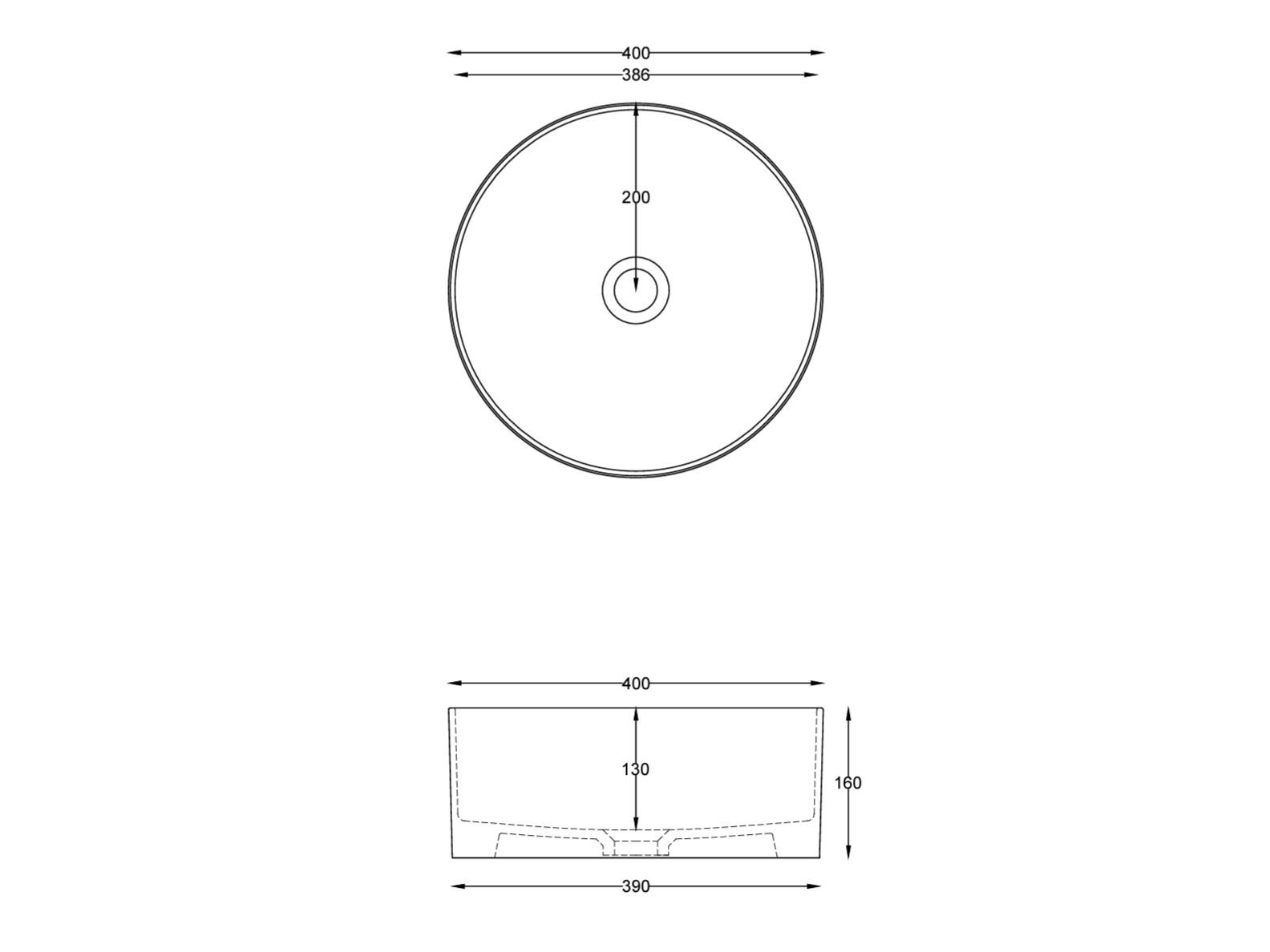 Керамическая столешница круглый умывальник Ceramica Cielo Тео ARCH-00139064 - Вид №4