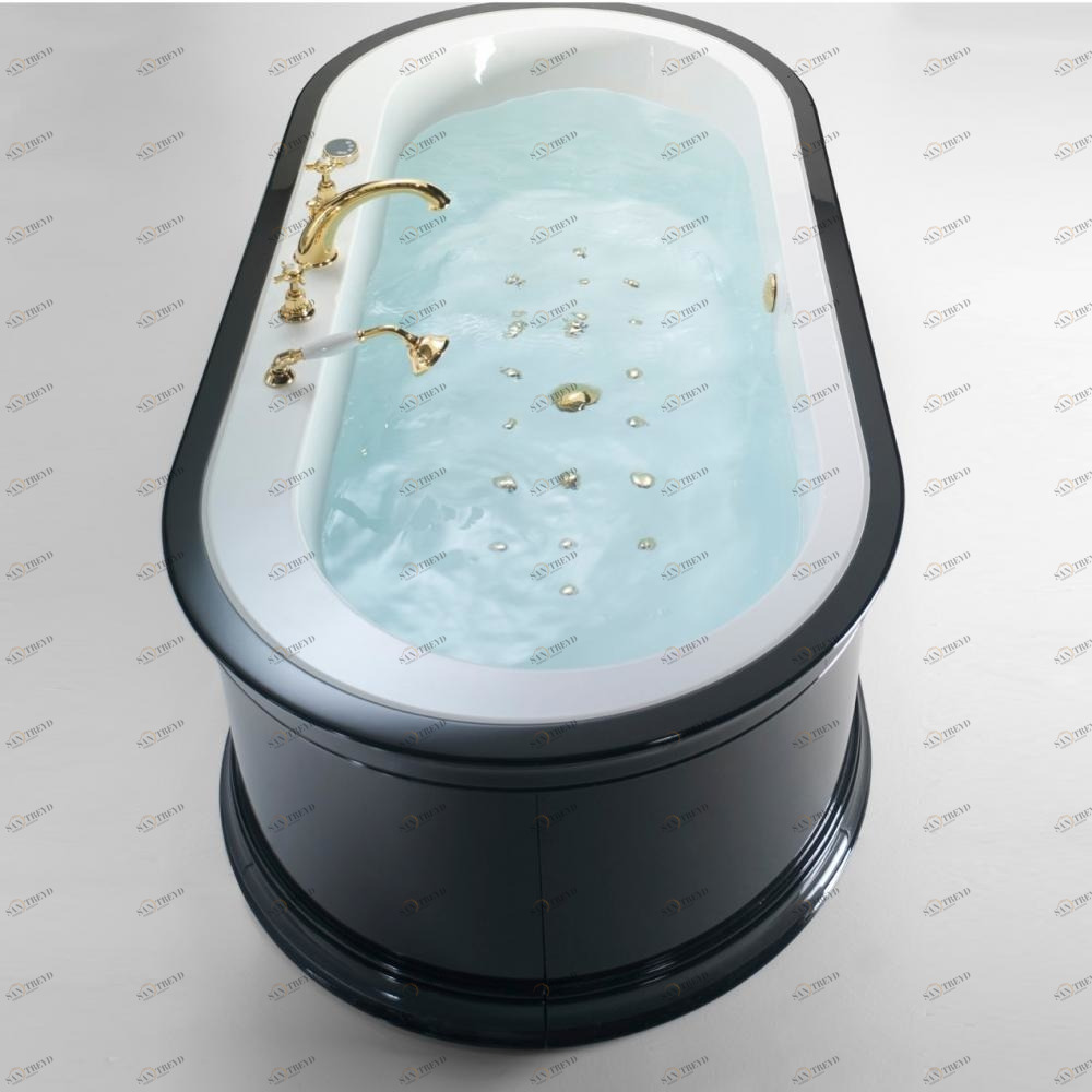 Ванна отдельно стоящая с аэромассажем Yuma Style chrome 200 см Karolitalia BLUBLEUYUMASTYLEBLUAIRCHROME