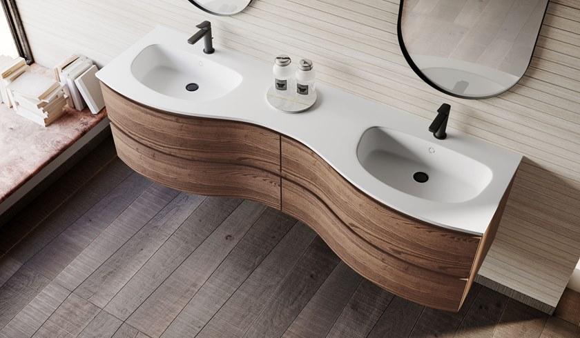 Mobiltesino Настенная тумба под умывальник из ясеня с ящиками Incanto sun-id-1404587 - Вид №2