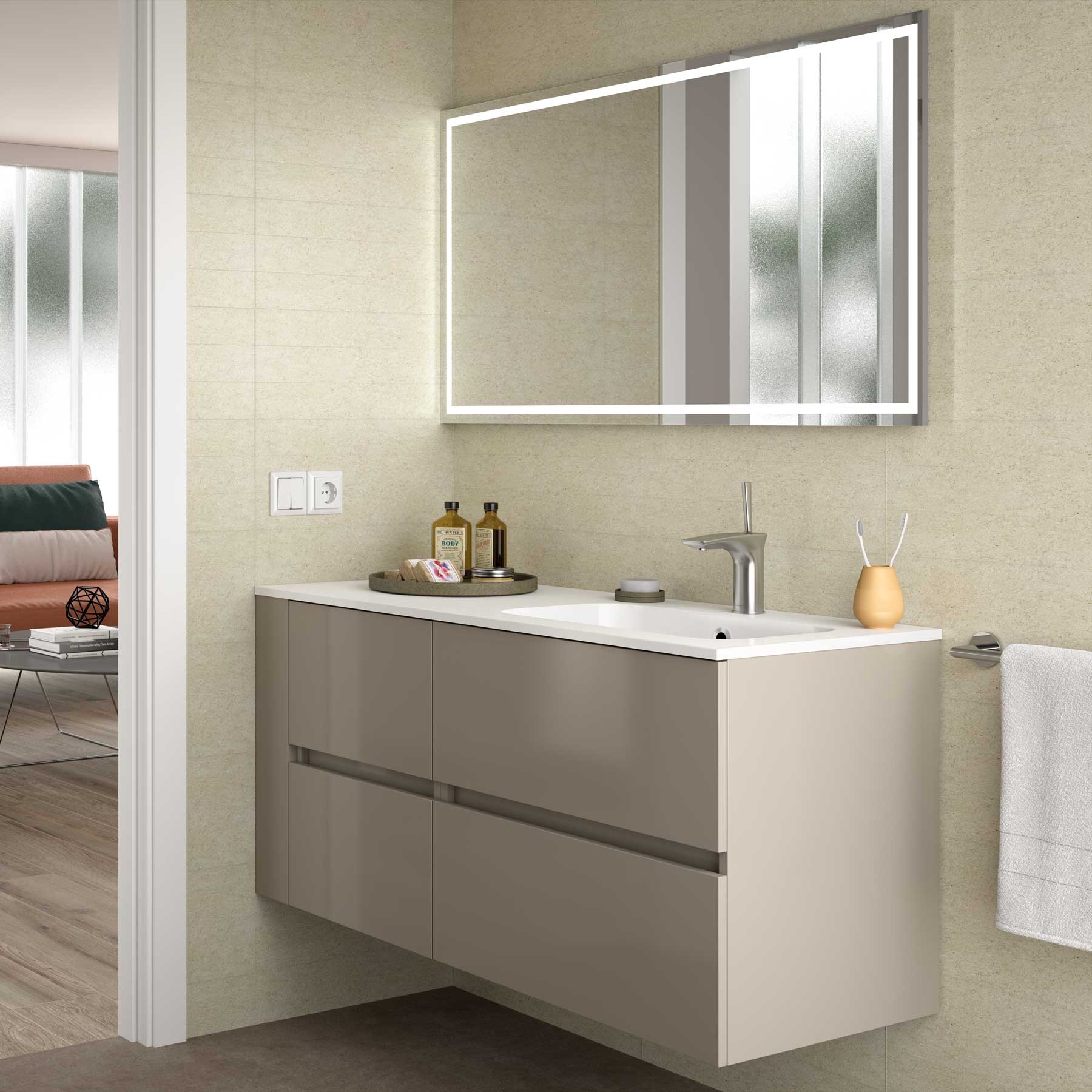 24398 SALGAR Раковина на заказ SOFIA 1055 Тумба слева MINERALMARMO 1055 x 15 x 460 мм - Вид №2