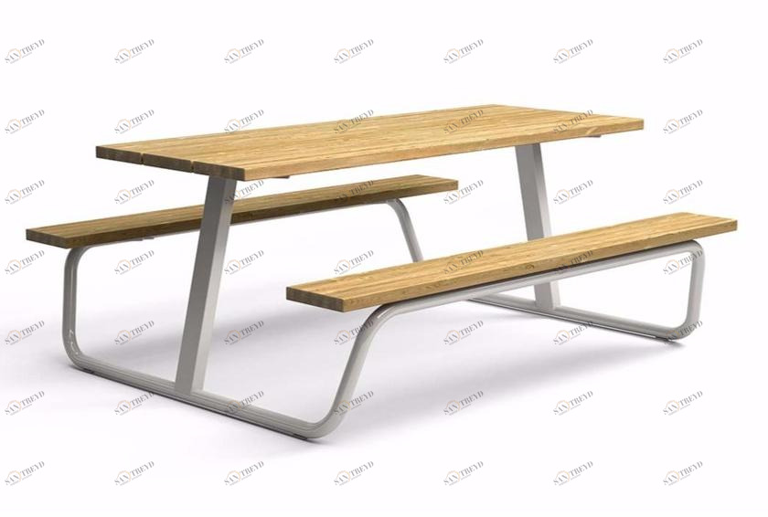 VESTRE Стол для пикника из стали и дерева со встроенными скамейками Berg sun-id-1378211