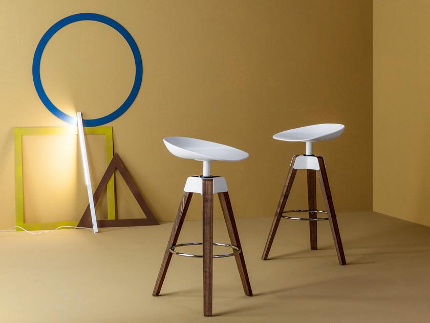 Bonaldo Высокий табурет на жердочке из полипропилена с подставкой для ног sun-id-1402050 - Вид №1