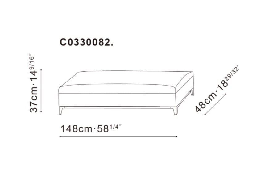 Мягкая скамейка из ткани CAMERICH полумесяц ARCH-00129686 - Вид №1