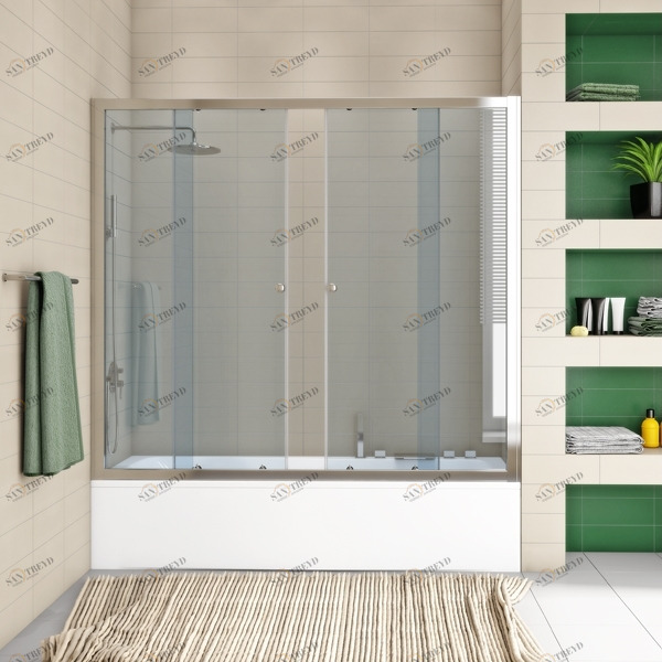 200X160GV862 Душевое ограждения на борт вынны GUTEWETTER Германия SHAPE