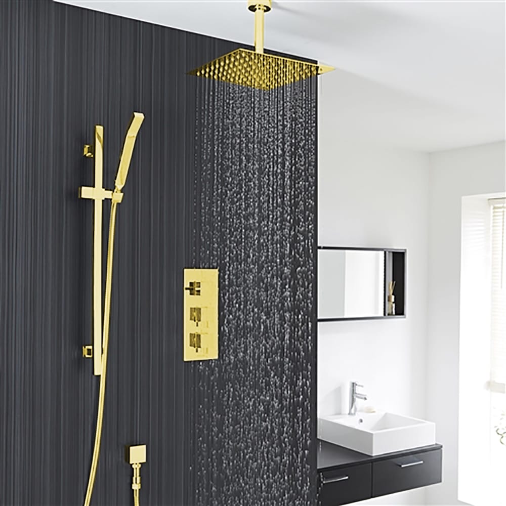 Светодиодный латунный душевой набор с душем Fontana Showers FS-43876GD ARCH-00071462 - Вид №1