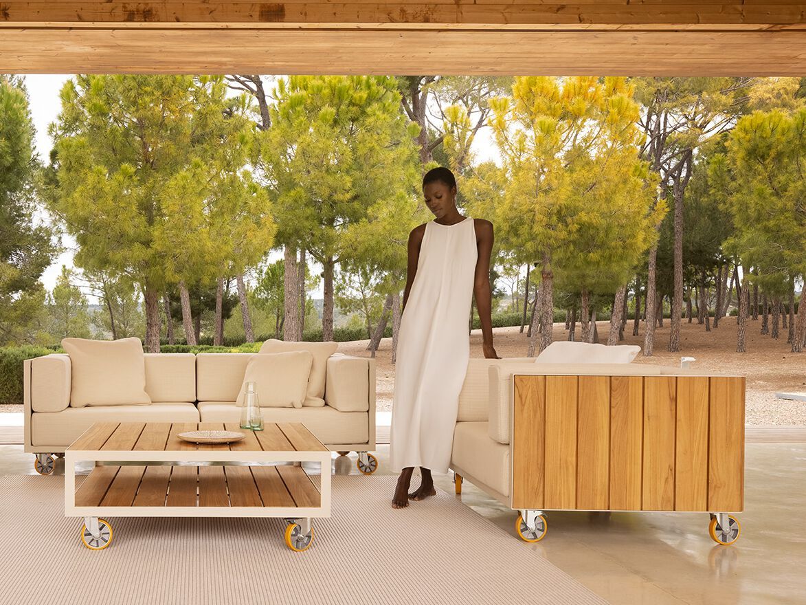 Алюминиевое и деревянное садовое кресло с подлокотниками Vondom Vineyard ARCH-00066003 - Вид №5