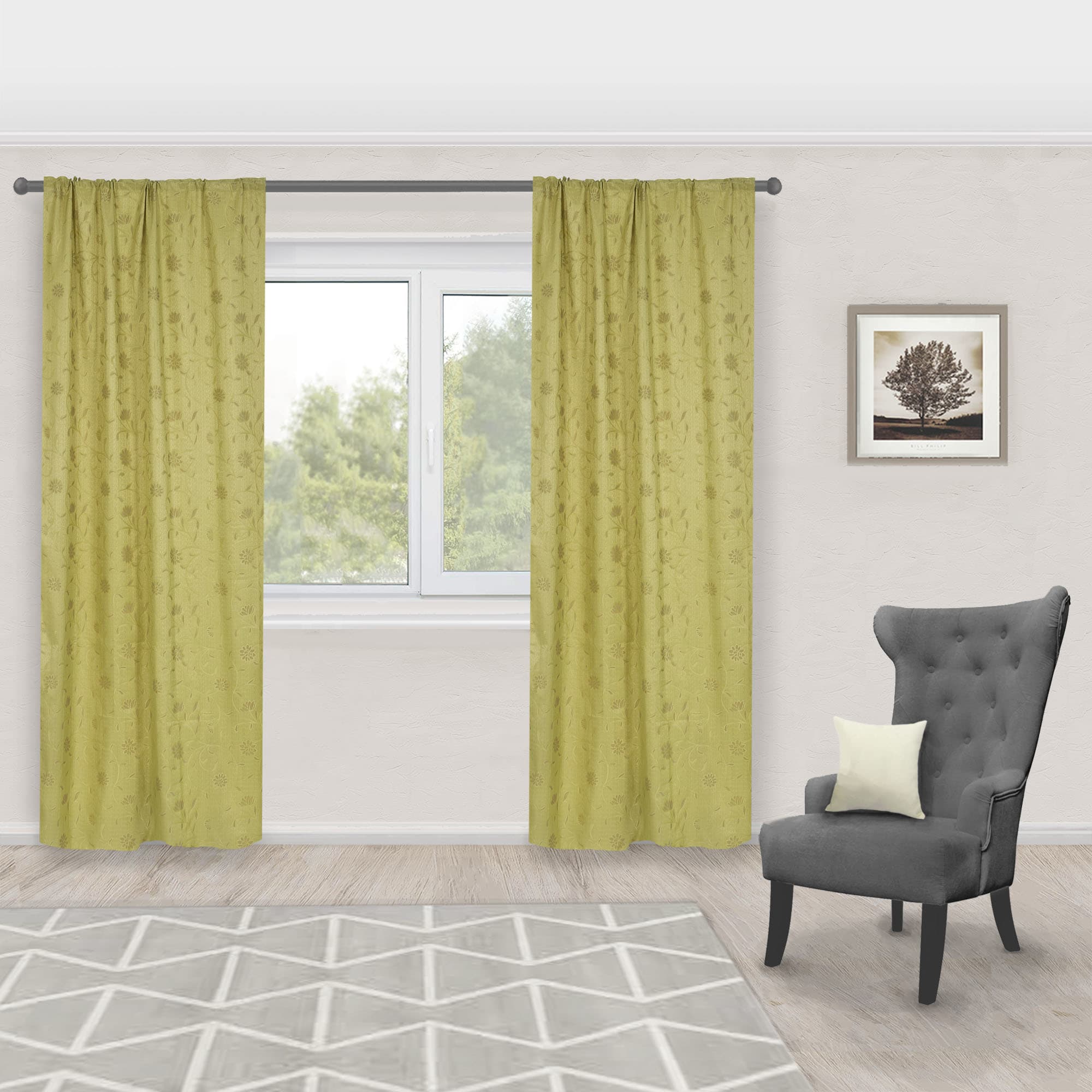 18201521 Штора на ленте «Karina» 160х260 см цвет зелёный Santreyd  - Вид №3