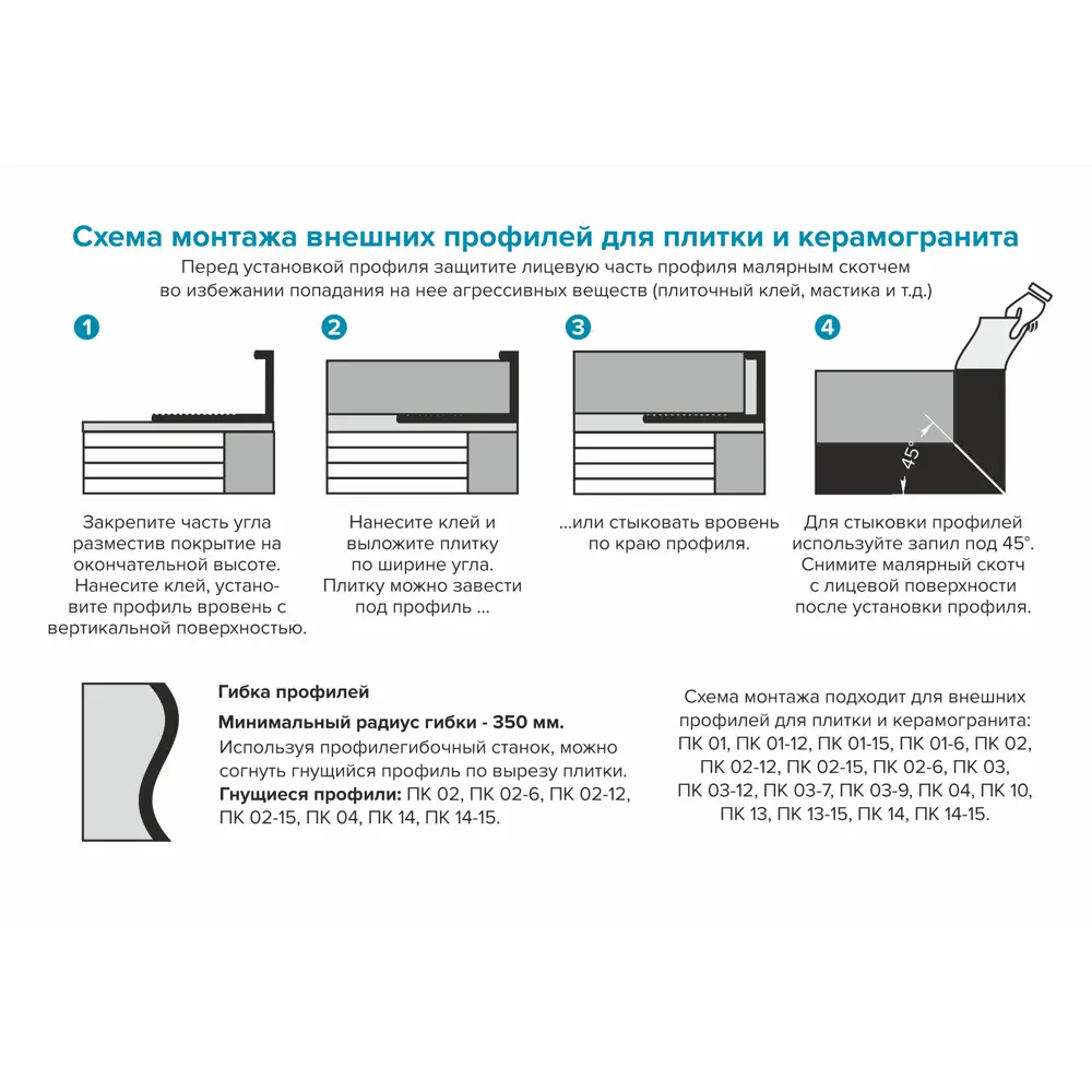Гибкий наружный профиль ALPROFI для защиты углов плитки 270 см золото 18186384 STLM-0009899 - Вид №3