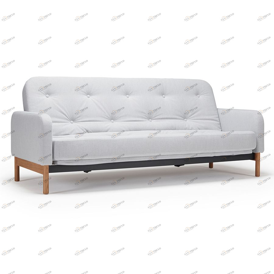 Диван Ronia с матрасом Comfort Spring Button, ножками из дуба и защитным чехлом, светло-серый Innovation Living RONIA517