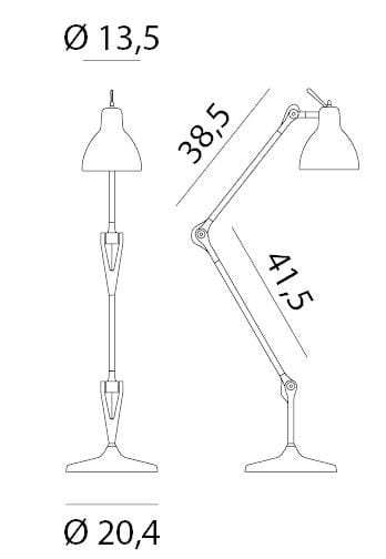 Стальная и стеклянная настольная лампа с гибкой рукояткой Rotaliana Luxy ARCH-00150142 - Вид №4