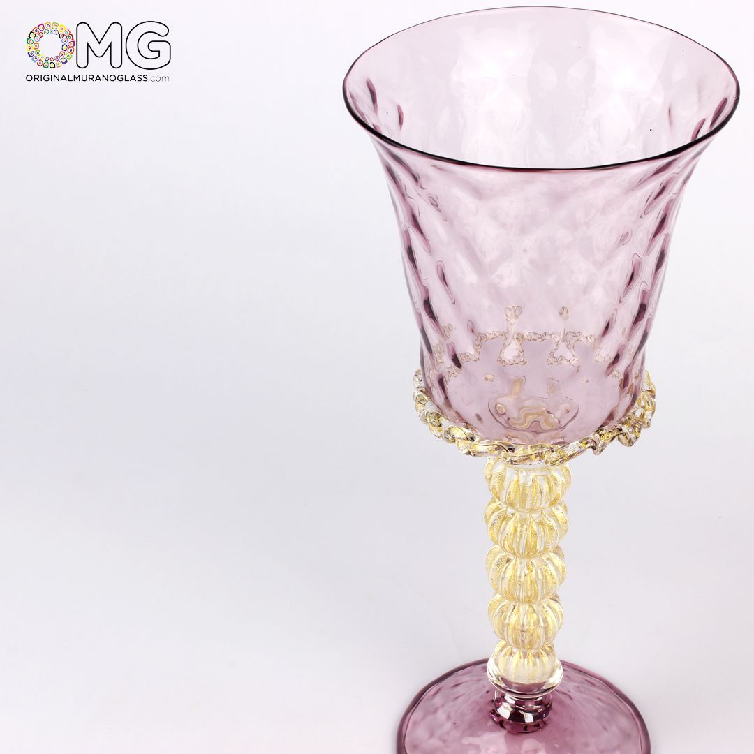 1884 ORIGINALMURANOGLASS Венецианский бокал Светлый Аметист - муранское стекло 11 см  - Вид №1