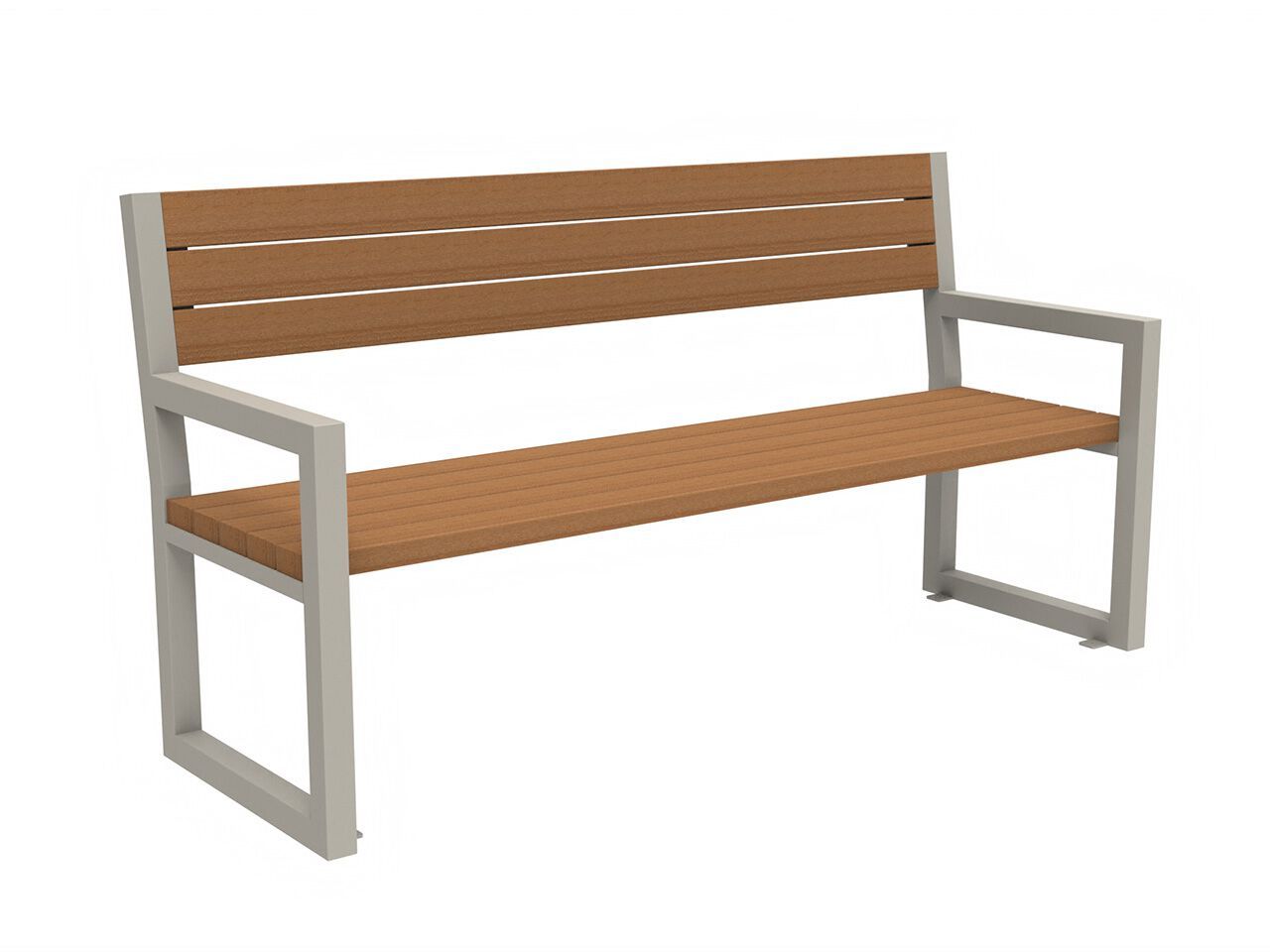 Стальная и деревянная скамья со спинкой Lazzari COPENAGHEN ARCH-00022649 - Вид №4