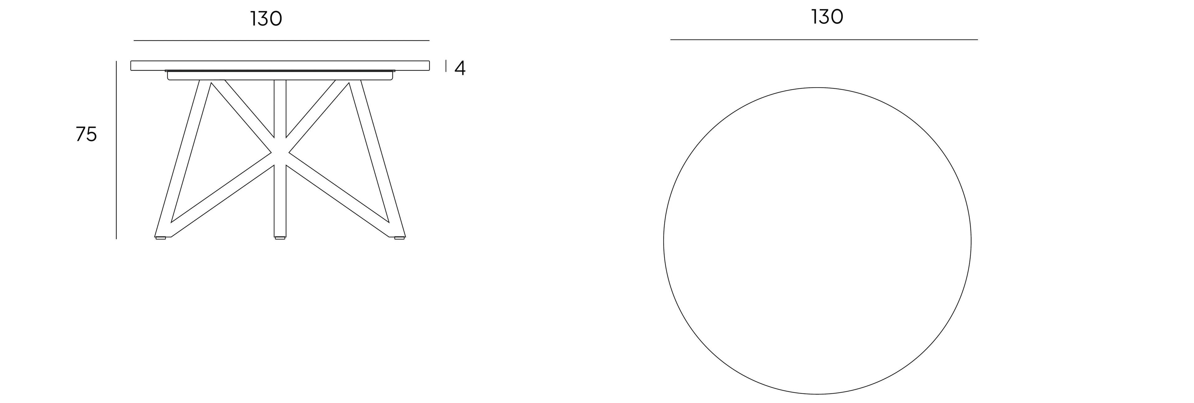 Травертин круглый садовый стол VELTHA® Uni ARCH-00133794 - Вид №4
