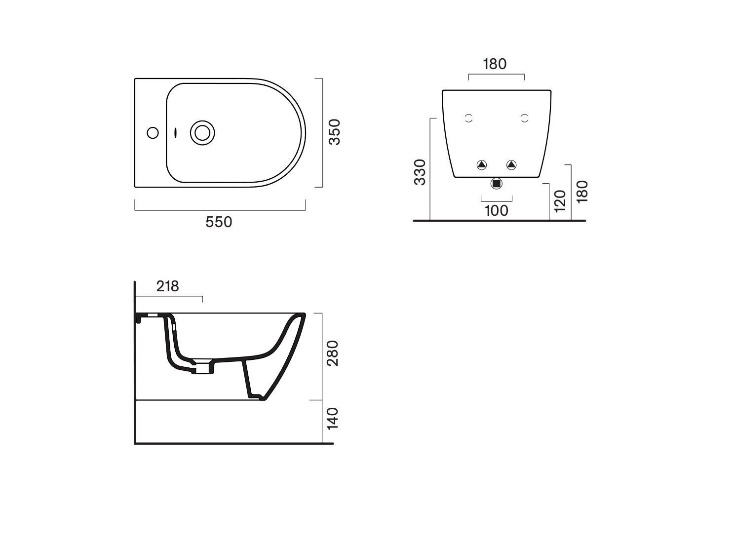 Керамическое биде с переливом CERAMICA CATALANO сфера ARCH-00023382 - Вид №2