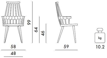 Стул из инженерного пластика с подлокотниками Kartell COMBACK ARCH-00047836 - Вид №39