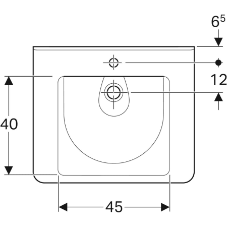 128667000 Раковина Geberit Renova Comfort Square, безбарьерная Geberit  - Вид №25