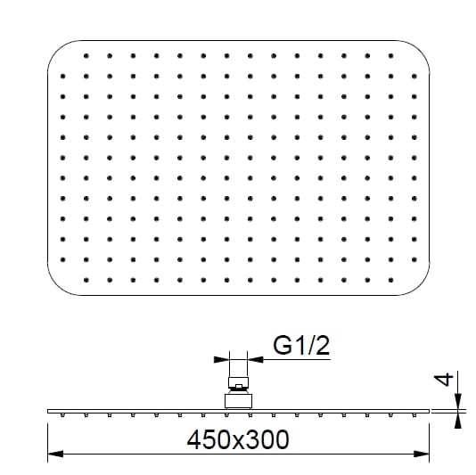 Прямоугольная душевая головка из нержавеющей стали с кронштейном BEAMTECH ELEVEN ELED340/450 ARCH-00104771 - Вид №3