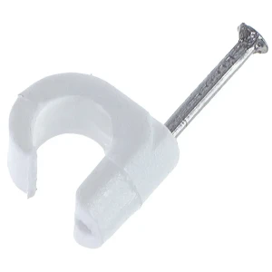 Скоба для электрокабеля круглая 5х10 мм, полипропилен, 50 шт.