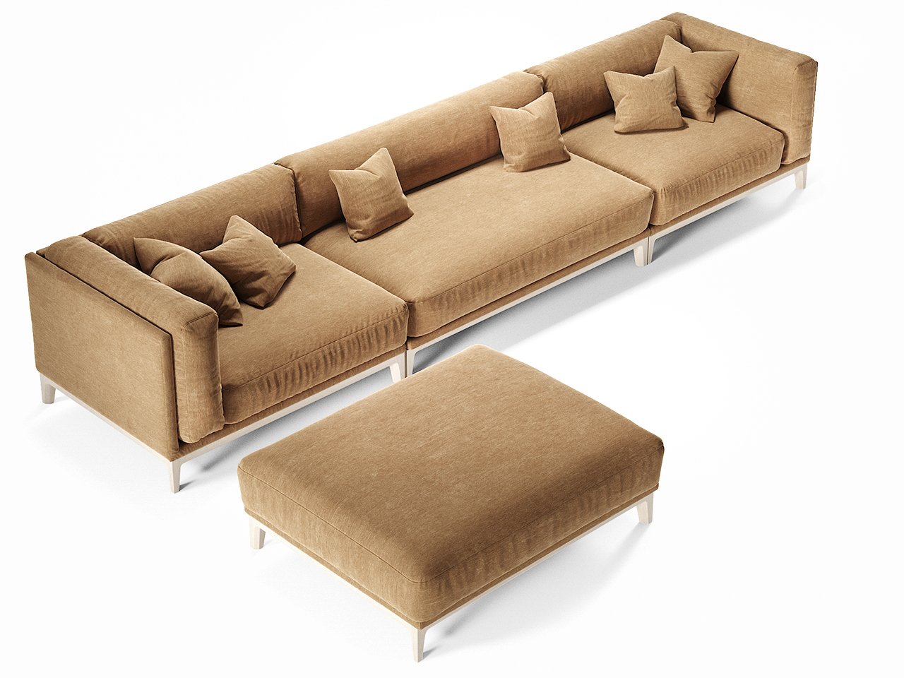 Диван Case трехместный угловой светло-коричневый THE IDEA ДИЗАЙНЕРСКИЕ 210549 Коричневый  - Вид №1