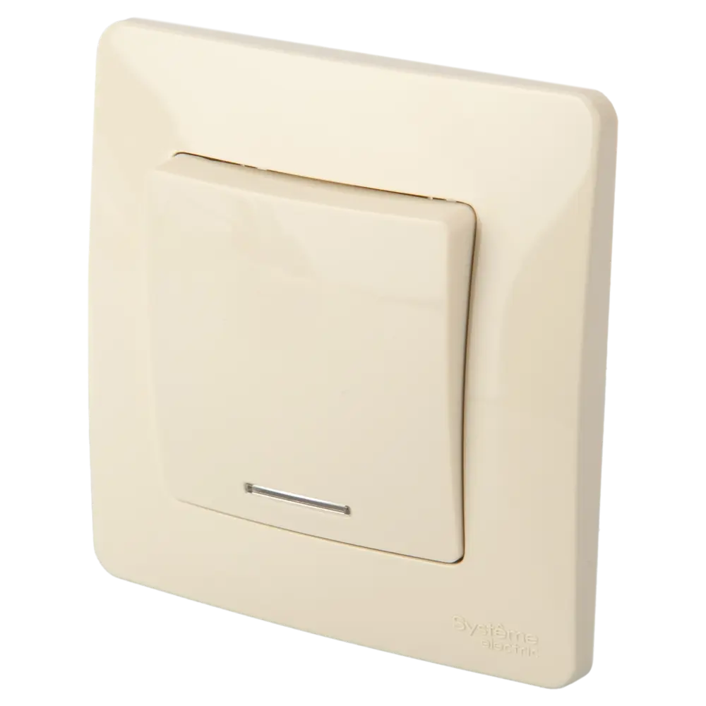 Выключатель встраиваемый Systeme Electric Blanca 1 клавиша с подсветкой цвет бежевый 84502350 STLM-2136039