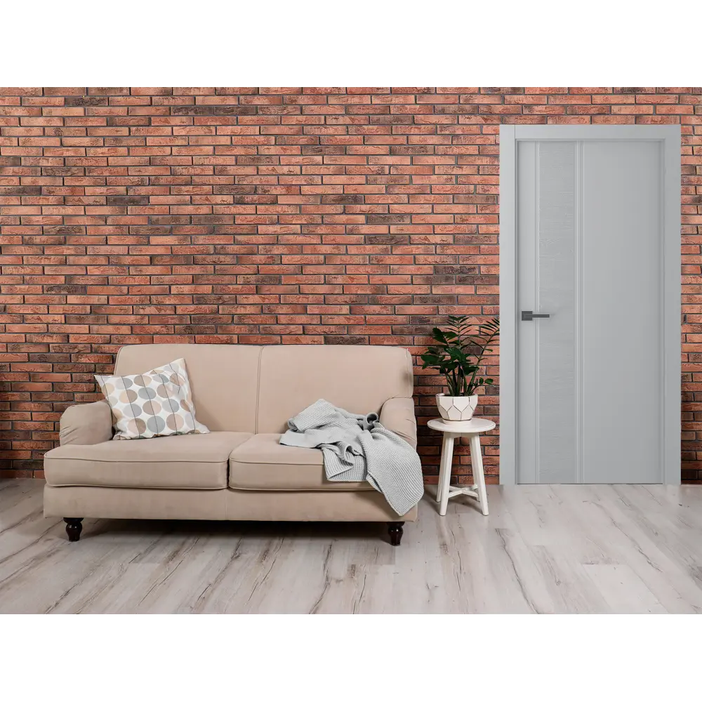 Дверь межкомнатная глухая Твинвуд1 эмаль серый 2000x600 мм BELWOODDOORS STLM-2192153 - Вид №1