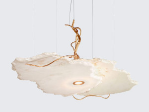 Подвесной светильник ручной работы из камня и бронзы