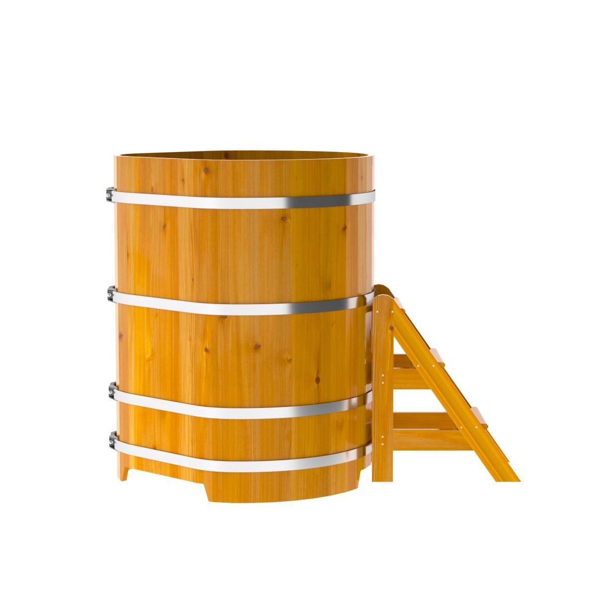 2308 Купель угловая из лиственницы Рустик 1,03х1,03х1,4 натуральная Alyarus  - Вид №3