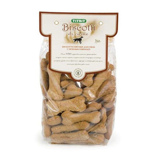 УТ0005782 Лакомство для собак Печенье Бискотти с печенью говяжьей TITBIT 