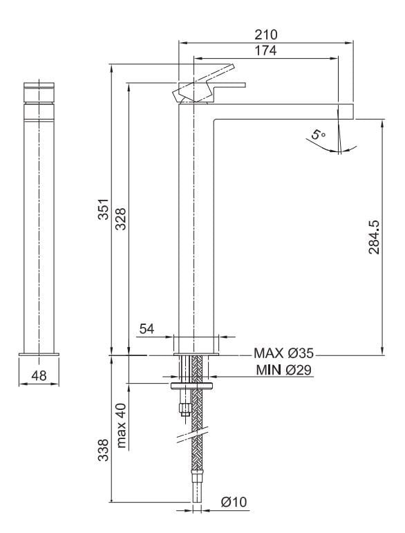 Смеситель для раковины с одним отверстием Fantini Rubinetti море ARCH-00037315 - Вид №2