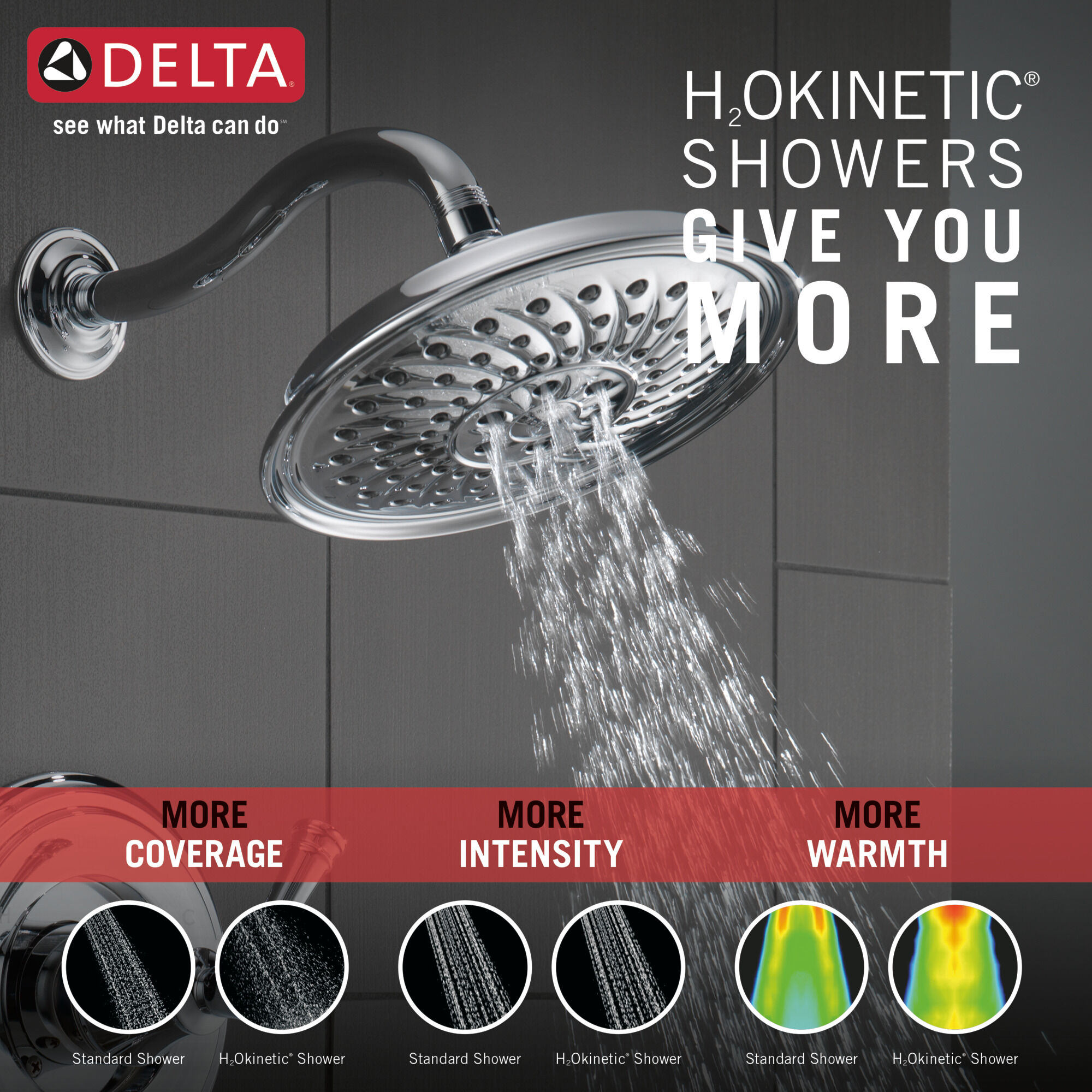 144757C Монитор серии 14 для ванны и душа с H2Okinetics Delta Faucet DELTA Хром - Вид №1