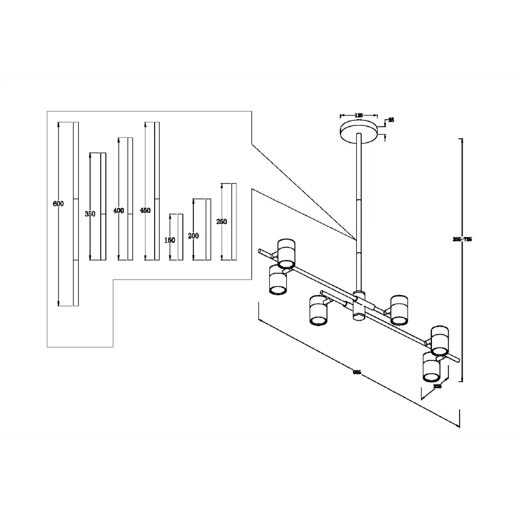 Подвесной светильник Freya Enzo - стильная черная люстра на планке 88241773 STLM-0922078 - Вид №13