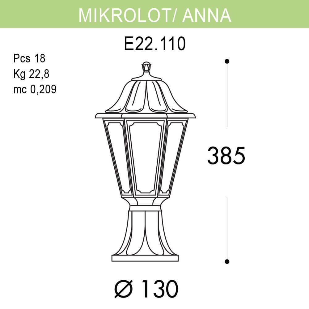 Уличный светильник Fumagalli Mikrolot/Anna E22.110.000.WXF1R FUMAGALLI ANNA 273179 Белый - Вид №1