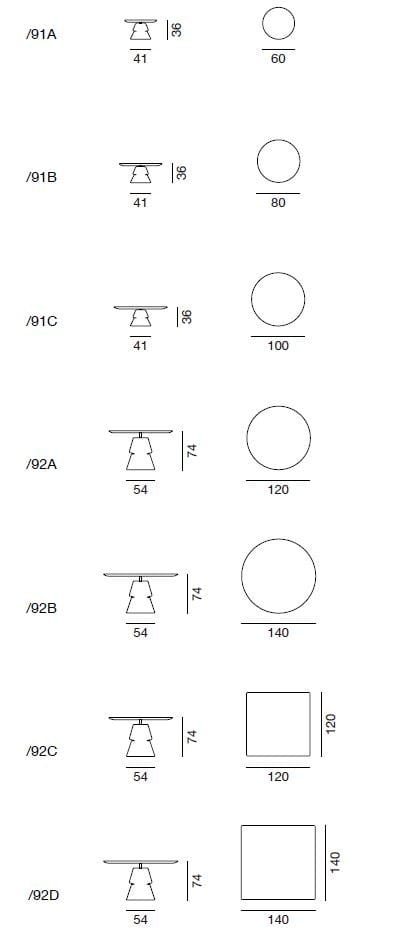 Круглый кожаный обеденный стол с каменной столешницей de Sede DS-615 ARCH-00080012 - Вид №5
