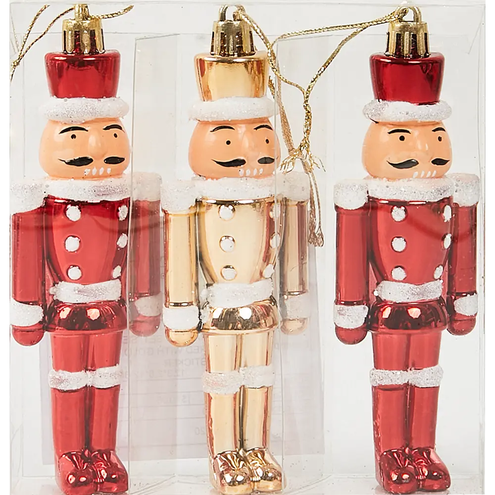 87036536 Елочная игрушка Щелкунчик 12.8x12.3 цвет красный 3 шт. STLM-1357069 Santreyd  - Вид №9