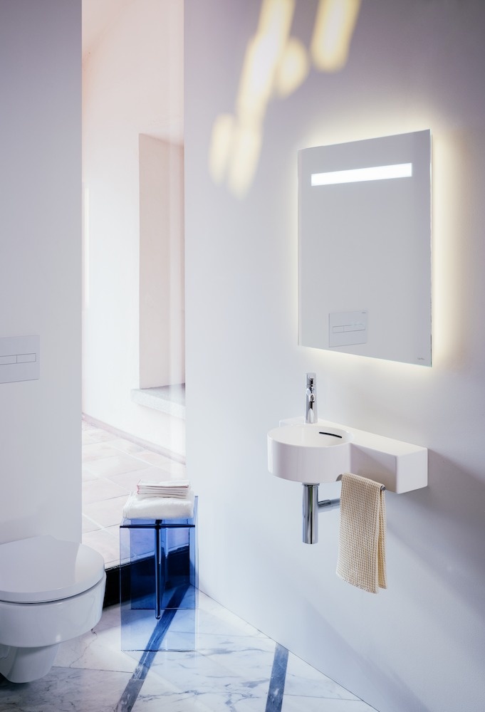 H8152830001421 Мини-раковина, круглая, полочка справа, подрезаемая до 430 мм LAUFEN PRO - Вид №2