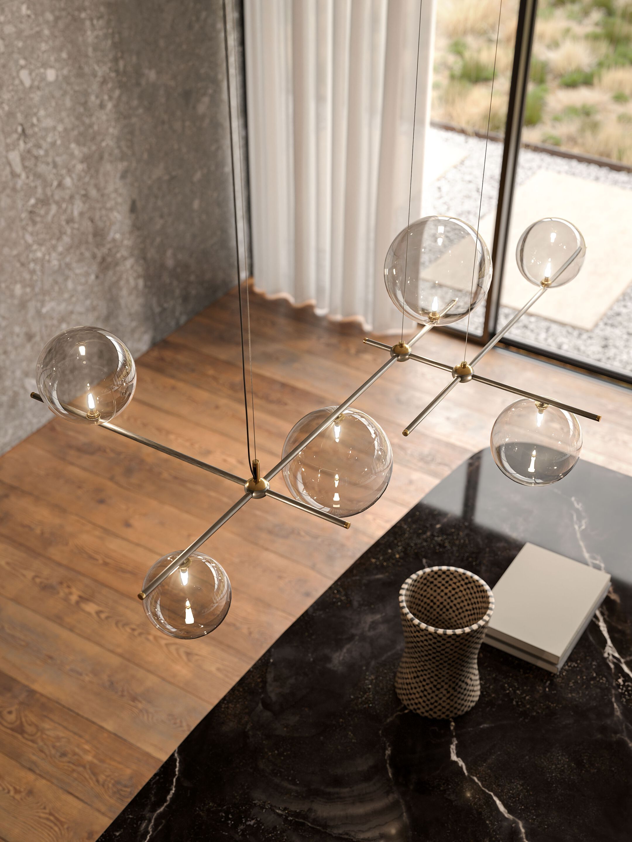 Подвесной светильник из стали и стекла Cattelan italia BLOOM ARCH-00037652 - Вид №1