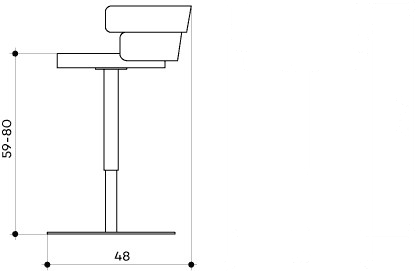 arrmet Высокий табурет в ткани с газлифтом Dam 882 - Вид №3