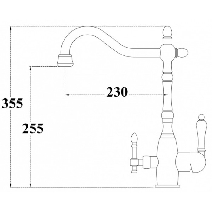 Zorg ZR 312 YF-50 хром Смеситель для кухни Zorg 355х230 мм  - Вид №2
