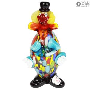 832 ORIGINALMURANOGLASS Статуэтка Клоун из разноцветного дутого муранского стекла OMG 12 см
